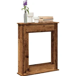 vidaXL Borde de chimenea madera ingeniería envejecida 75x20x87,5 cm Madera antigua Discount