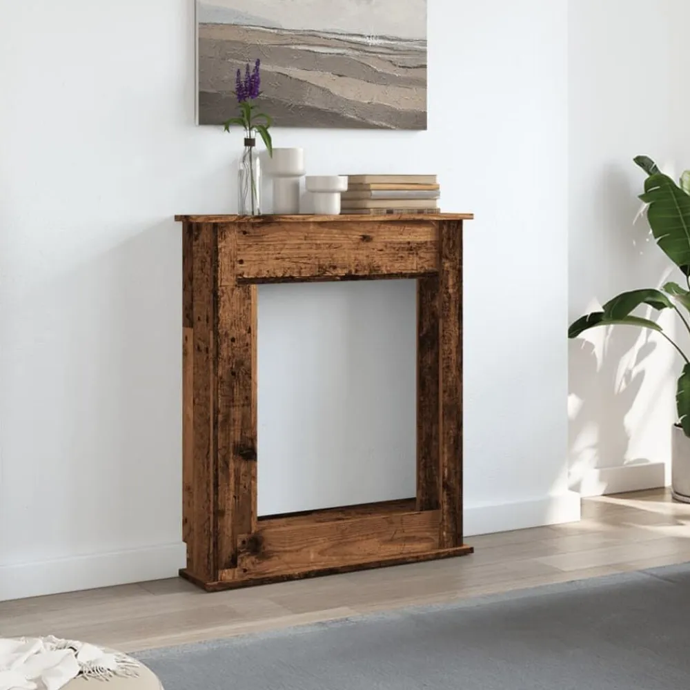 vidaXL Borde de chimenea madera ingeniería envejecida 75x20x87,5 cm Madera antigua Discount