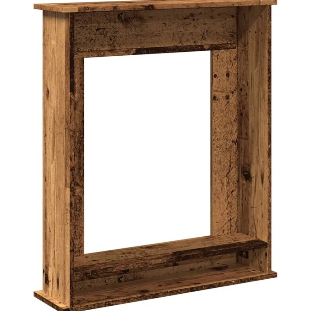 vidaXL Borde de chimenea madera ingeniería envejecida 75x20x87,5 cm Madera antigua Discount