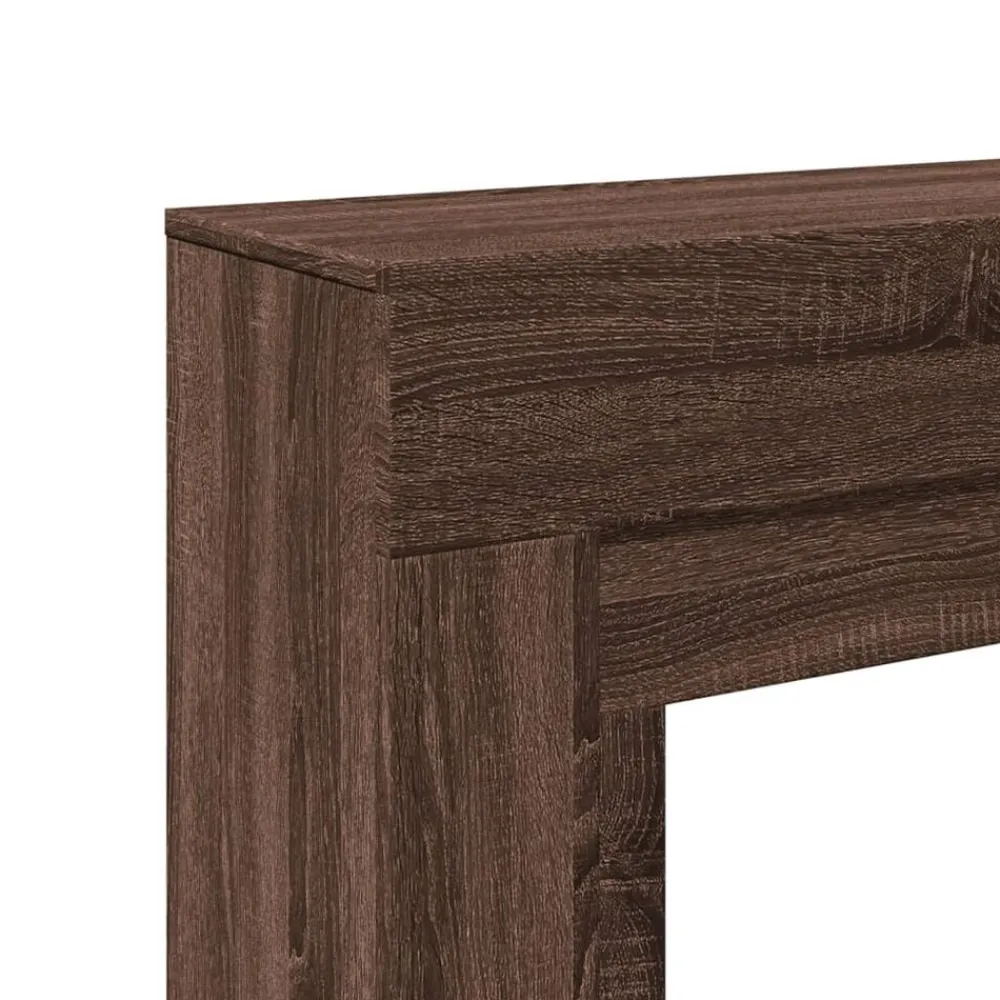 vidaXL Borde de chimenea madera ingeniería marrón roble 100x30x87,5 cm Marrón roble Hot