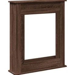 vidaXL Borde de chimenea madera ingeniería marrón roble 75x20x87,5 cm Marrón roble