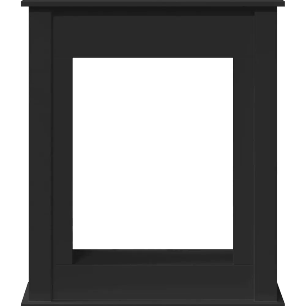 vidaXL Borde de chimenea madera de ingeniería 75x20x87,5 cm Negro New