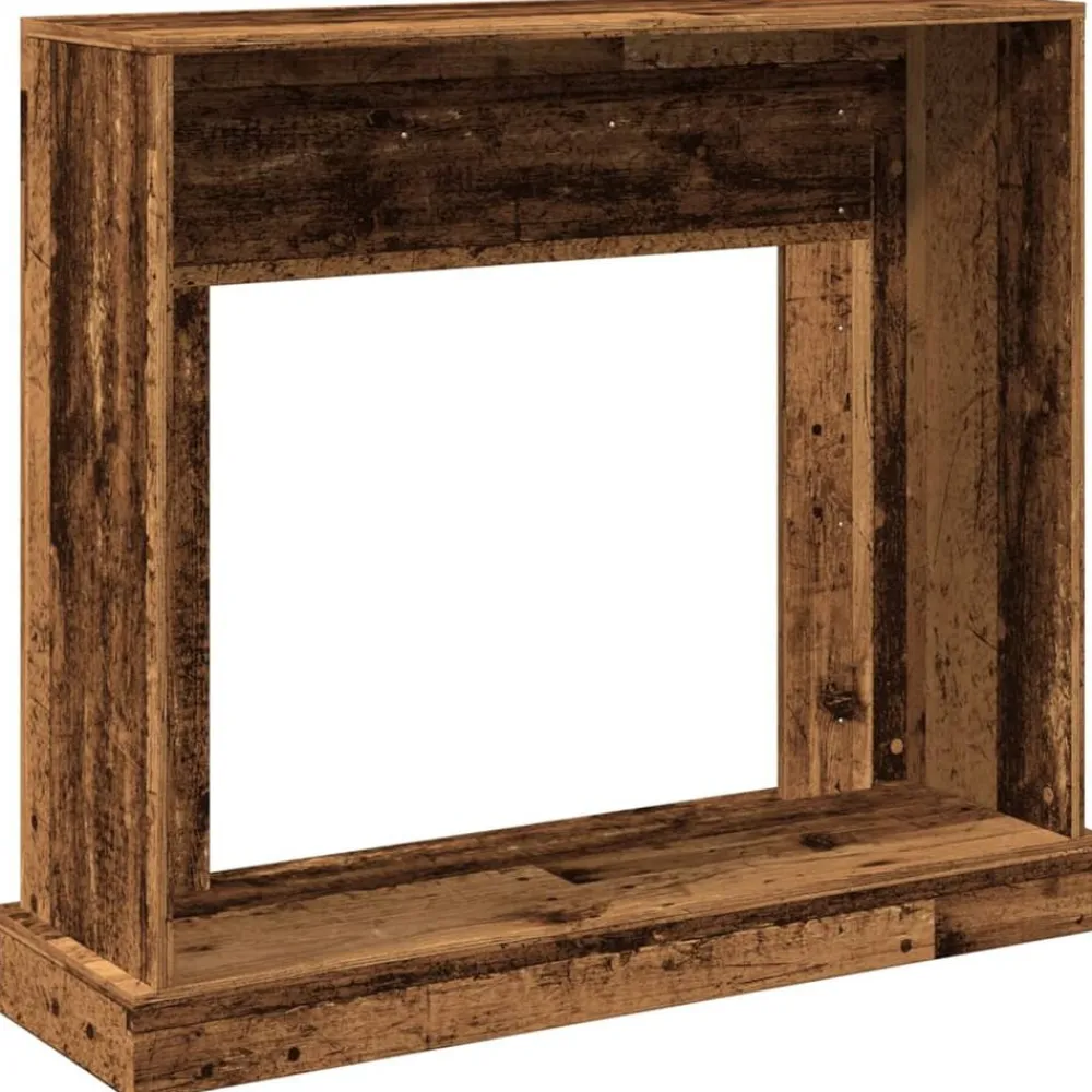 vidaXL Borde de chimenea madera ingeniería envejecida 100x30x87,5 cm Madera antigua Discount