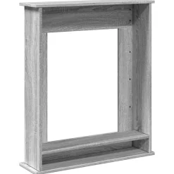 vidaXL Borde de chimenea madera ingeniería 75x20x87,5 cm Gris sonoma Hot
