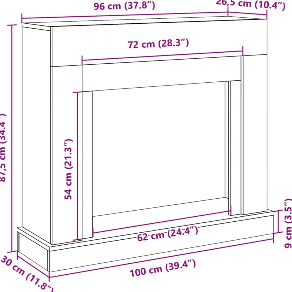 vidaXL Accesorios Para Hornos De Leña Y Chimeneas-Borde de chimenea madera ingeniería 100x30x87,5cm