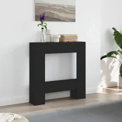 vidaXL Borde de chimenea madera ingeniería 81x18x82 cm Roble negro Outlet