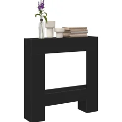 vidaXL Borde de chimenea madera ingeniería 81x18x82 cm Roble negro Outlet
