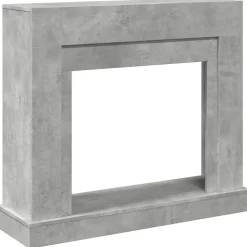 vidaXL Accesorios Para Hornos De Leña Y Chimeneas-Borde de chimenea madera ingeniería gris hormigón 100x30x87,5cm