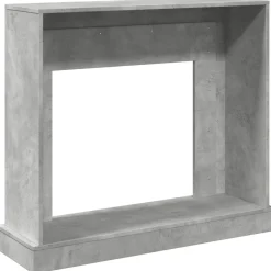 vidaXL Accesorios Para Hornos De Leña Y Chimeneas-Borde de chimenea madera ingeniería gris hormigón 100x30x87,5cm
