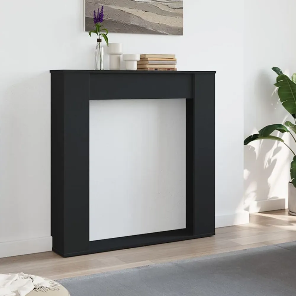 vidaXL Accesorios Para Hornos De Leña Y Chimeneas-Borde de chimenea madera ingeniería 100x20x100 cm