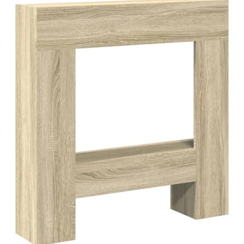 vidaXL Borde de chimenea madera ingeniería 81x18x82 cm Roble Sonoma Online