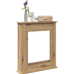 vidaXL Borde de chimenea madera ingeniería 75x20x87,5 cm Roble artisan Discount