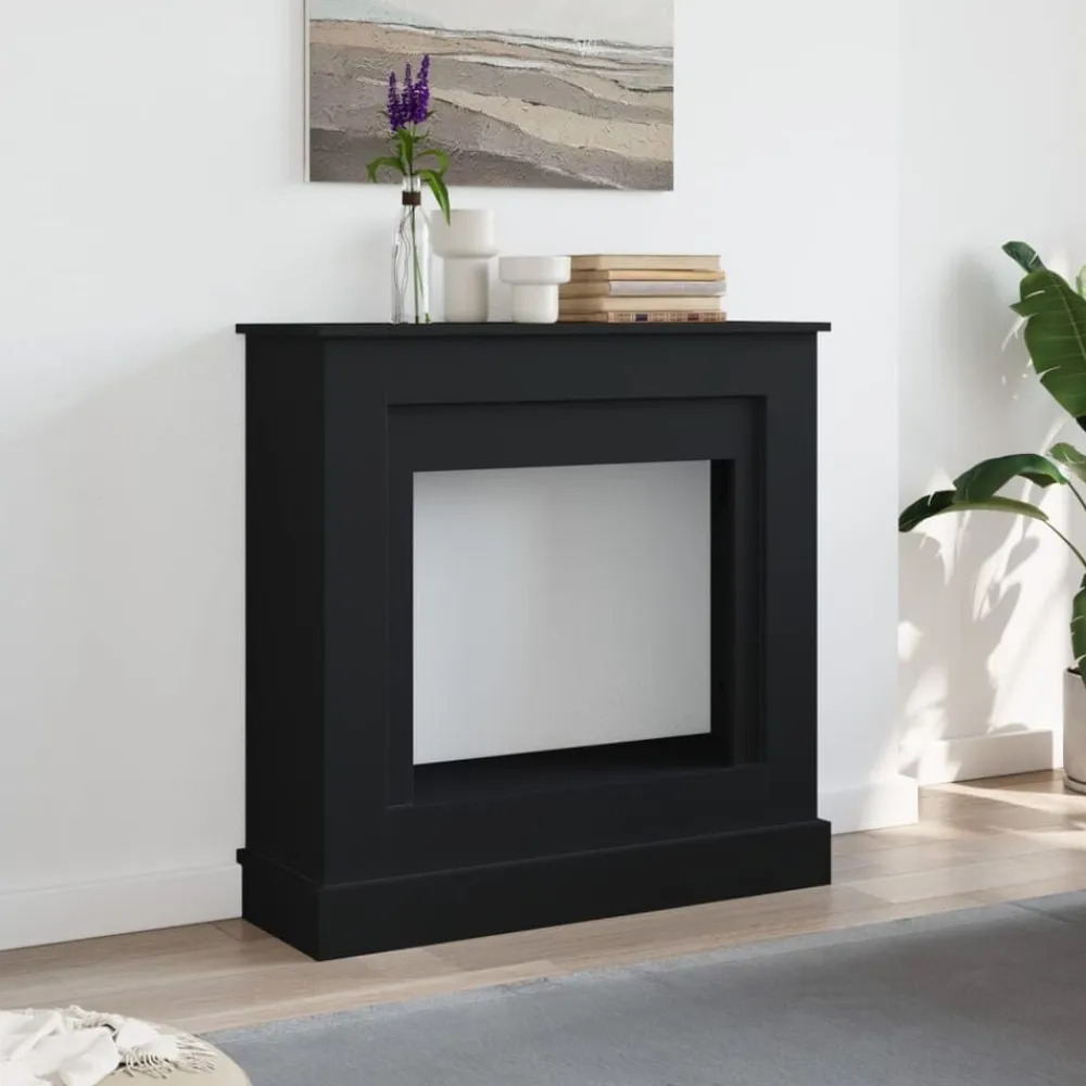 vidaXL Accesorios Para Hornos De Leña Y Chimeneas-Borde de chimenea madera ingeniería 90x30x90 cm