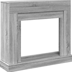 vidaXL Borde de chimenea madera ingeniería 100x30x87,5 cm Gris sonoma Outlet