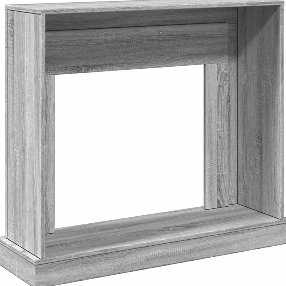 vidaXL Borde de chimenea madera ingeniería 100x30x87,5 cm Gris sonoma Outlet