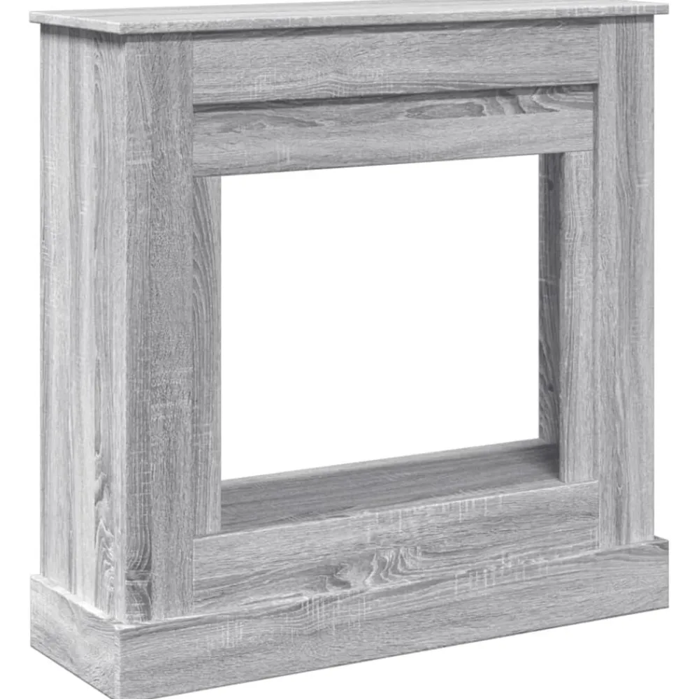 vidaXL Borde de chimenea madera ingeniería 90x30x90 cm Gris sonoma Sale