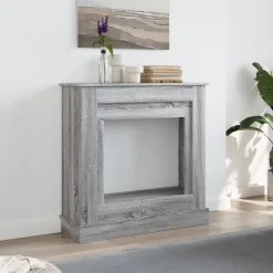 vidaXL Borde de chimenea madera ingeniería 90x30x90 cm Gris sonoma Sale