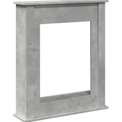 vidaXL Accesorios Para Hornos De Leña Y Chimeneas-Borde de chimenea madera ingeniería gris hormigón 75x20x87,5 cm