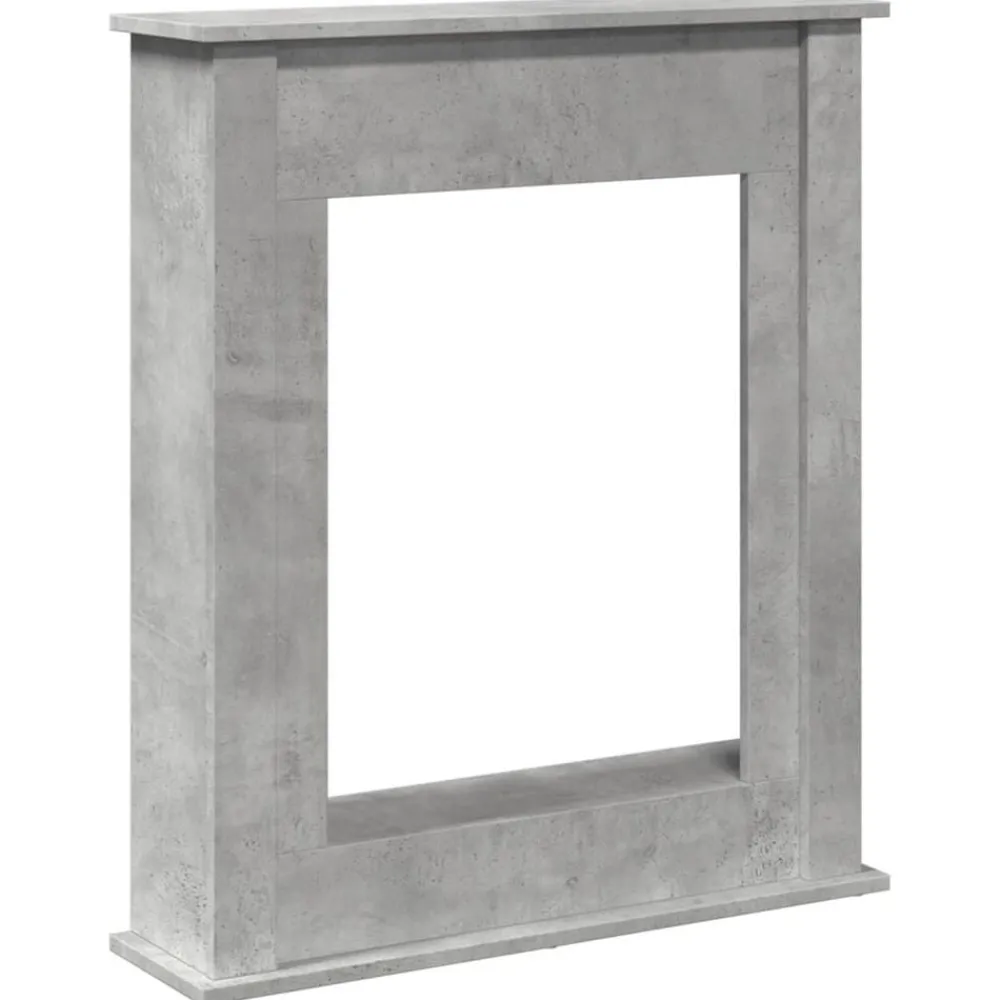 vidaXL Accesorios Para Hornos De Leña Y Chimeneas-Borde de chimenea madera ingeniería gris hormigón 75x20x87,5 cm