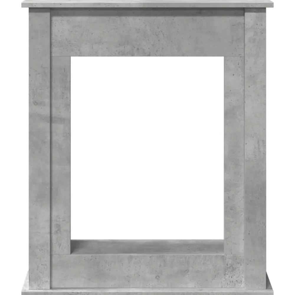 vidaXL Accesorios Para Hornos De Leña Y Chimeneas-Borde de chimenea madera ingeniería gris hormigón 75x20x87,5 cm