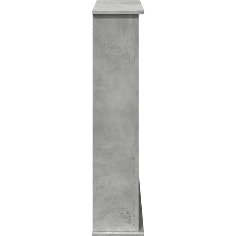 vidaXL Accesorios Para Hornos De Leña Y Chimeneas-Borde de chimenea madera ingeniería gris hormigón 75x20x87,5 cm