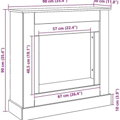 vidaXL Borde de chimenea madera ingeniería 90x30x90 cm Roble artisan Sale
