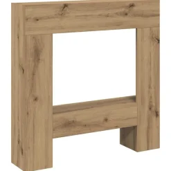 vidaXL Accesorios Para Hornos De Leña Y Chimeneas-Borde de chimenea madera ingeniería 81x18x82 cm