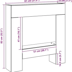 vidaXL Accesorios Para Hornos De Leña Y Chimeneas-Borde de chimenea madera ingeniería 81x18x82 cm