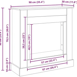 vidaXL Accesorios Para Hornos De Leña Y Chimeneas-Borde de chimenea 90x30x90 cm madera ingeniería