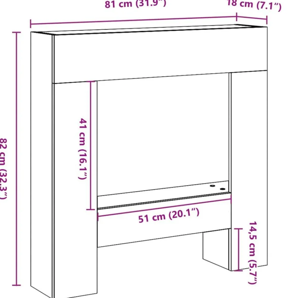 vidaXL Accesorios Para Hornos De Leña Y Chimeneas-Borde de chimenea madera ingeniería 81x18x82 cm