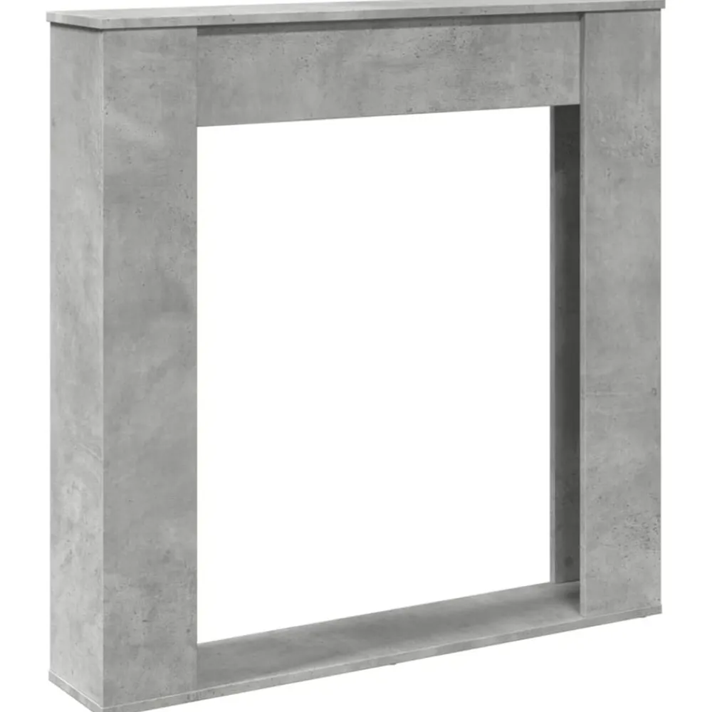 vidaXL Accesorios Para Hornos De Leña Y Chimeneas-Borde de chimenea madera ingeniería gris hormigón 100x20x100 cm