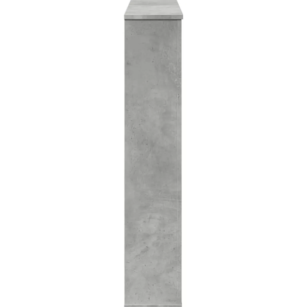 vidaXL Accesorios Para Hornos De Leña Y Chimeneas-Borde de chimenea madera ingeniería gris hormigón 100x20x100 cm