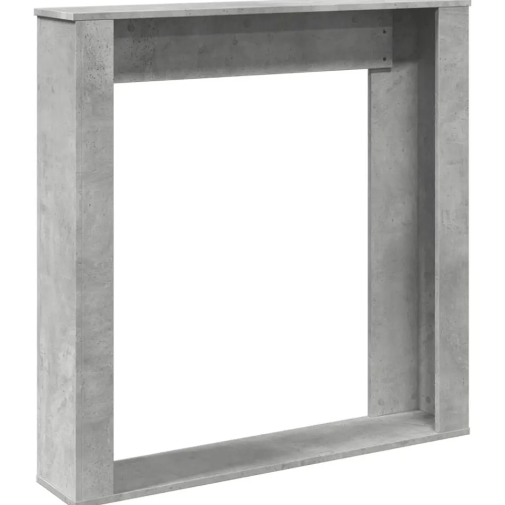 vidaXL Accesorios Para Hornos De Leña Y Chimeneas-Borde de chimenea madera ingeniería gris hormigón 100x20x100 cm