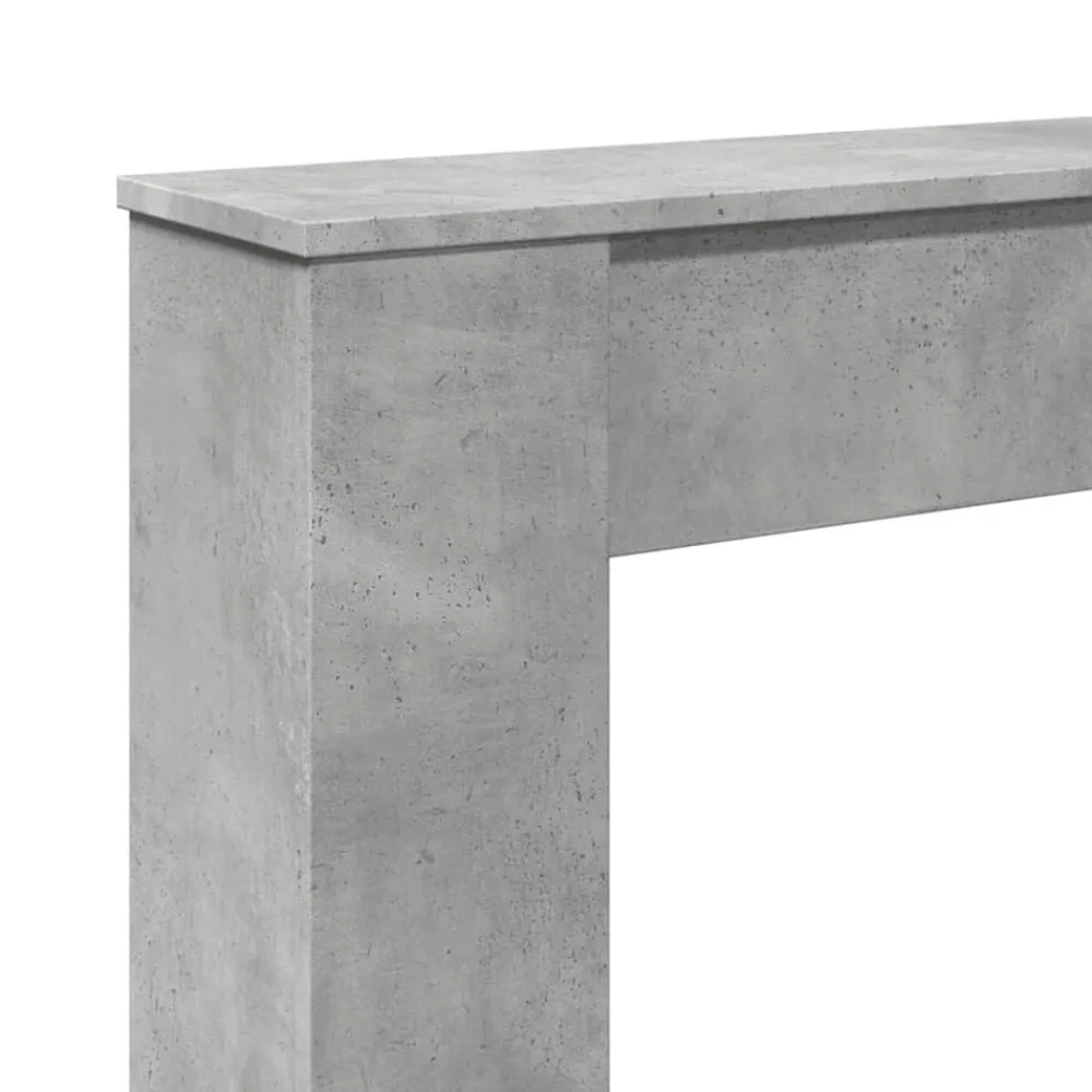 vidaXL Accesorios Para Hornos De Leña Y Chimeneas-Borde de chimenea madera ingeniería gris hormigón 100x20x100 cm