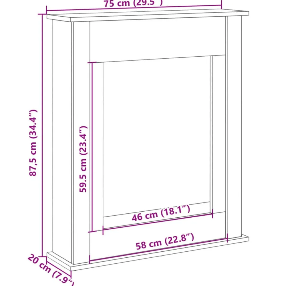 vidaXL Accesorios Para Hornos De Leña Y Chimeneas-Borde de chimenea madera ingeniería 75x20x87,5 cm