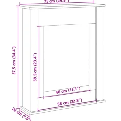 vidaXL Accesorios Para Hornos De Leña Y Chimeneas-Borde de chimenea madera de ingeniería 75x20x87,5 cm