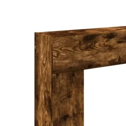 vidaXL Borde de chimenea madera ingeniería 81x18x82 cm Roble ahumado Clearance