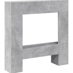 vidaXL Borde de chimenea madera ingeniería gris hormigón 81x18x82 cm Gris hormigón Online