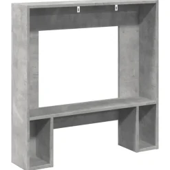 vidaXL Borde de chimenea madera ingeniería gris hormigón 81x18x82 cm Gris hormig&oacute;n Online