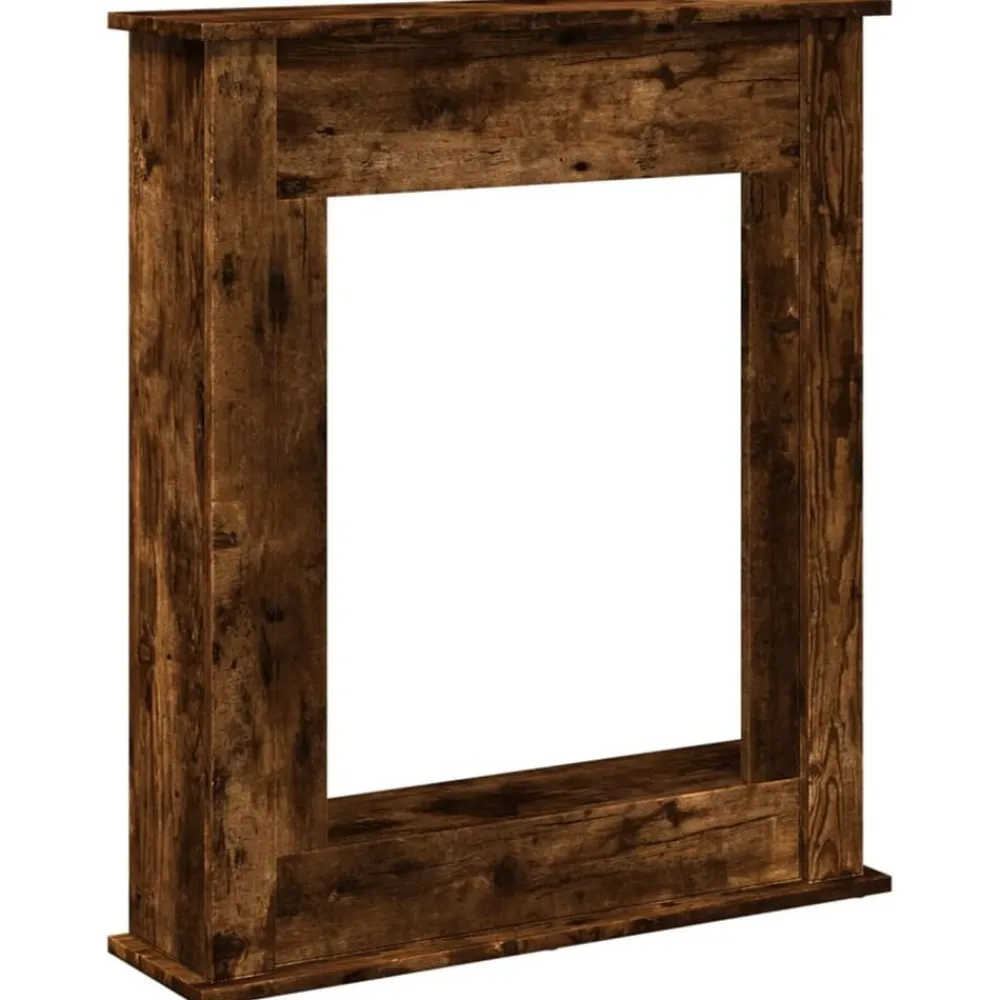 vidaXL Borde de chimenea madera ingeniería 75x20x87,5 cm Roble ahumado Hot