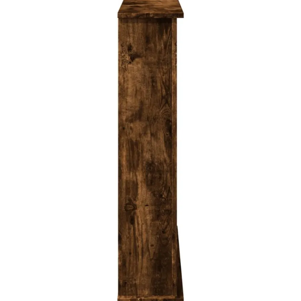 vidaXL Borde de chimenea madera ingeniería 75x20x87,5 cm Roble ahumado Hot