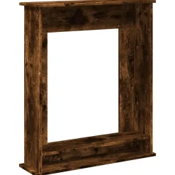 vidaXL Borde de chimenea madera ingeniería 75x20x87,5 cm Roble ahumado Hot