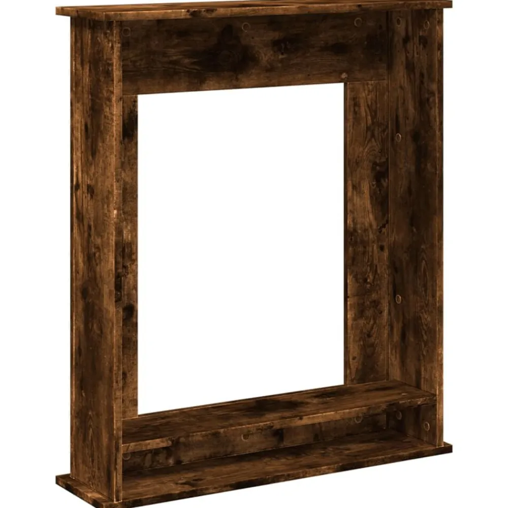 vidaXL Borde de chimenea madera ingeniería 75x20x87,5 cm Roble ahumado Hot
