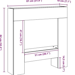 vidaXL Borde de chimenea madera ingeniería marrón roble 81x18x82 cm Marrón roble Clearance