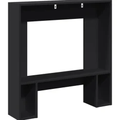 vidaXL Borde de chimenea madera ingeniería 81x18x82 cm Negro