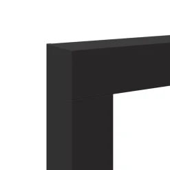 vidaXL Borde de chimenea madera ingeniería 81x18x82 cm Negro