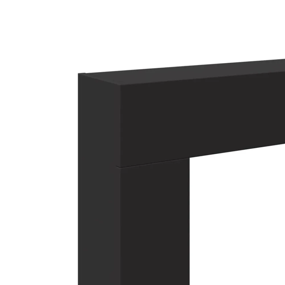 vidaXL Borde de chimenea madera ingeniería 81x18x82 cm Negro