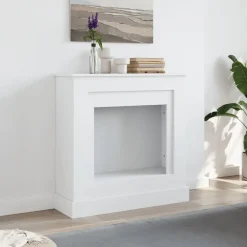 vidaXL Accesorios Para Hornos De Leña Y Chimeneas-Borde de chimenea madera de ingeniería 90x30x90 cm