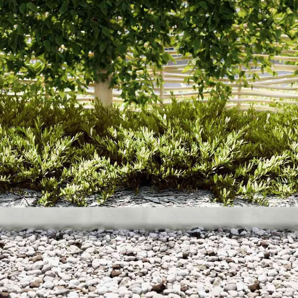 vidaXL Vallas De Jardín-Borde de Césped 10 pcs Plateado 100 x 0.05 x 20 cm