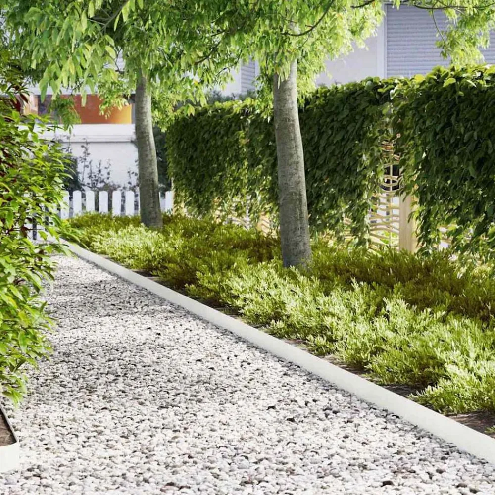 vidaXL Borde de Césped 10 pcs 100 x 0.05 x 20 cm White